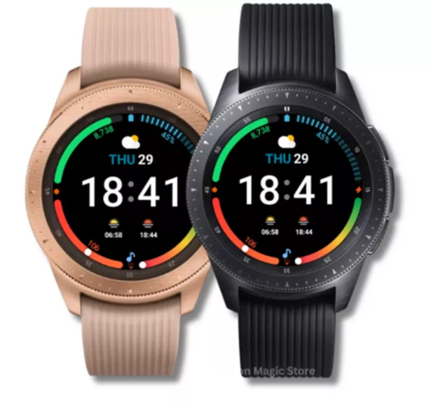The Samsung Galaxy Watch comes in the choice of rose gold or black