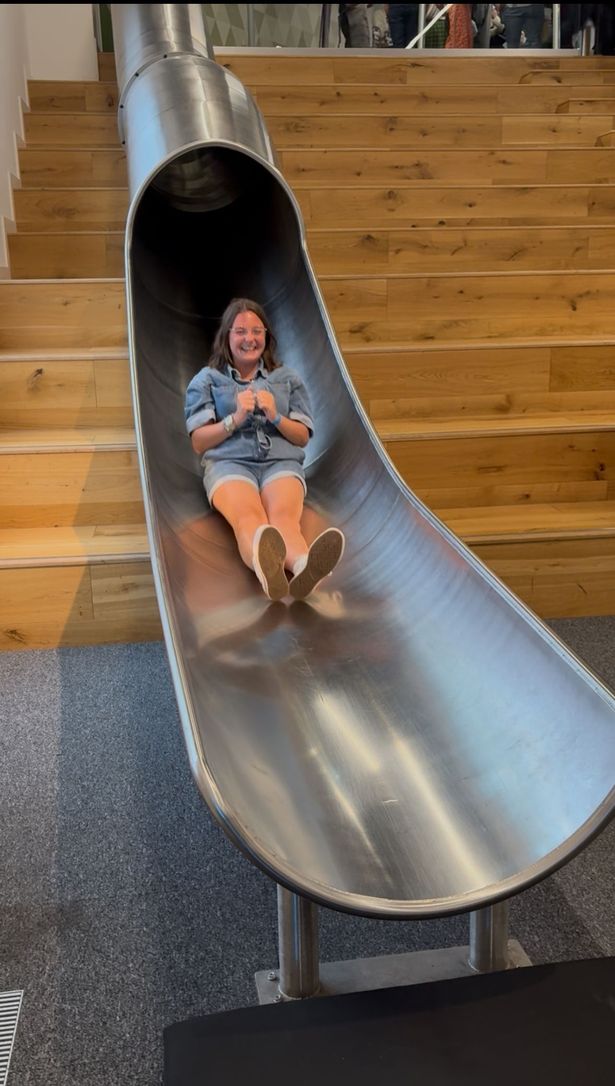 Woman on slide