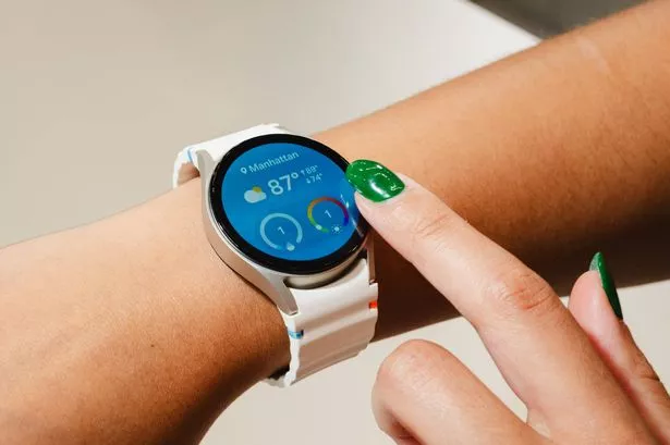 The Samsung Galaxy Watch 7 at the Galaxy Unpacked event in New York, US, on Tuesday, July 9, 2024. Samsung Electronics Co. is upping its bid to rival Apple Inc. in wearables by launching a smart ring and releasing a new high-end wearable with a similar look and features as the Apple Watch Ultra. Photographer: Lanna Apisukh/Bloomberg via Getty Images