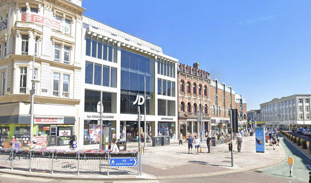 Staff at JD Sports observed the defendant swinging and slashing this towards members of the public