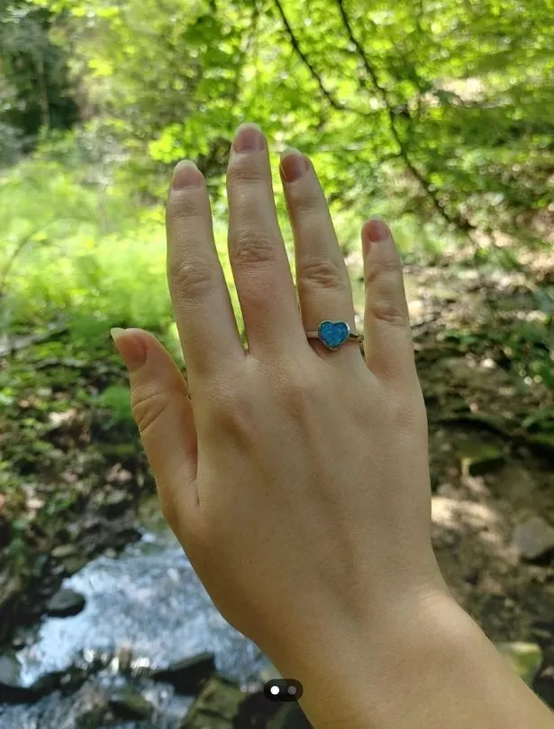 She shared the image of her ring online and said Kasper knew her favourite colour