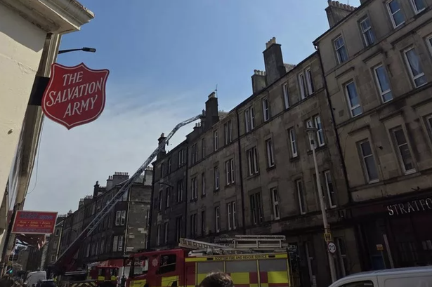 Firefighters closed Gorgie Road after responding to an incident on Saturday