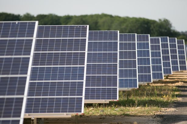 A general image of solar panels on a solar farm