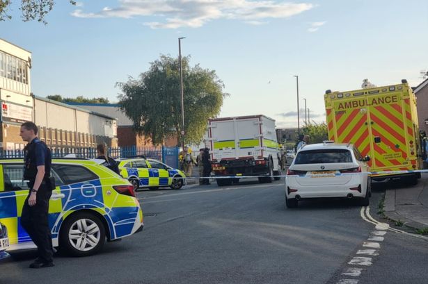 Emergency services personnel at South Liberty Lane, Ashton Vale