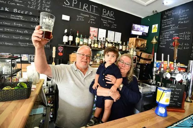 Rob and Susan Ash with grandson Noah from the Four Ashes in Waterloo