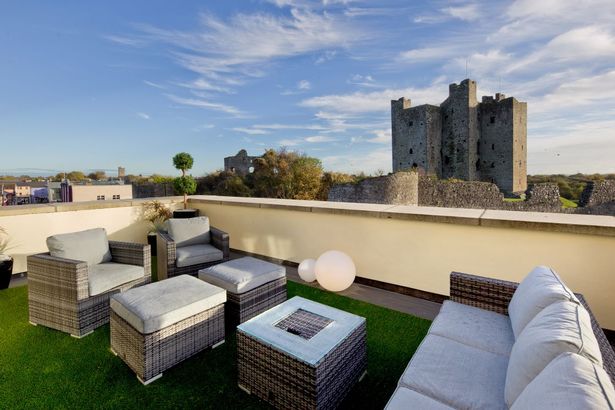 The view from the rooftop terrace of Trim Castle Hotel