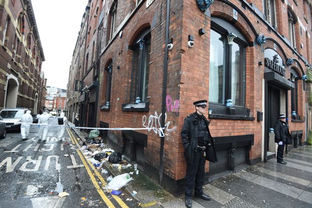 Police Scientific Support on Peter Street (left), alongside the Safe House on Victoria Street (right).