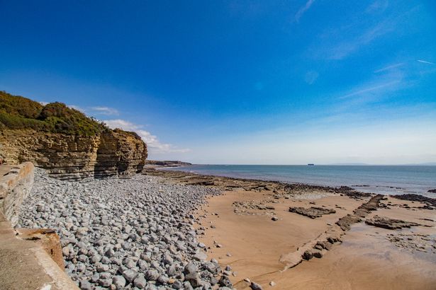 A beach on a sunny day