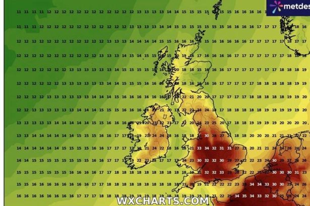 Weather map for 12am on Sunday 17 August