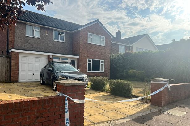 A house cordoned off on Pinfold Lane, Ainsdale