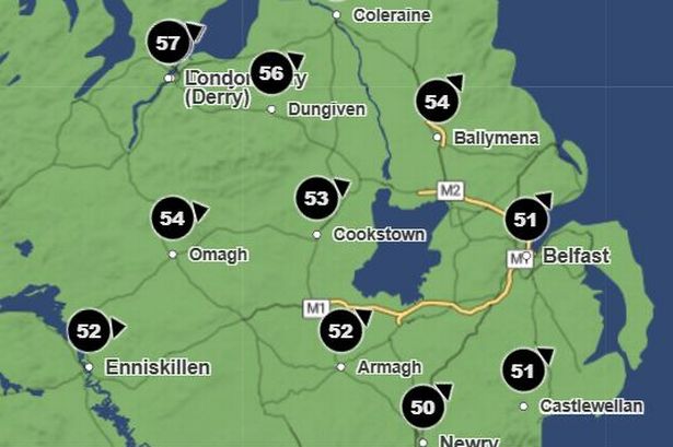 Wind gust maximum (mph) forecast for 9am on Monday