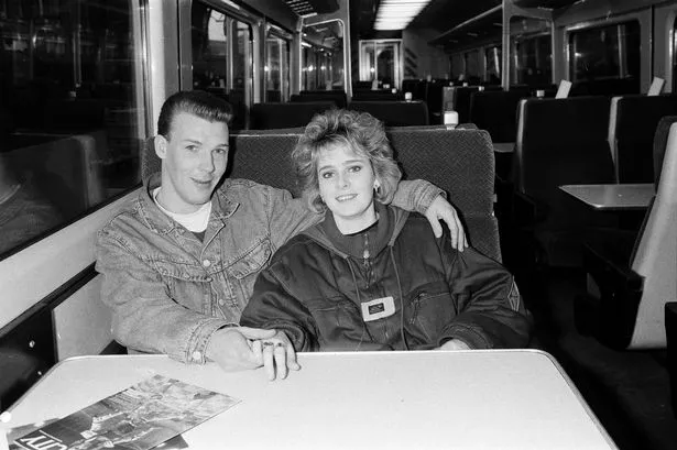 Brookside's Jamie and Tracy star in a spin off series as two unemployed youngsters looking for work and adventure in London, they have just finished shooting SOUTH, Pictured at London Euston Train Station, February 1988