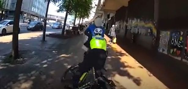 Police chasing a suspected knifeman in Birmingham city centre