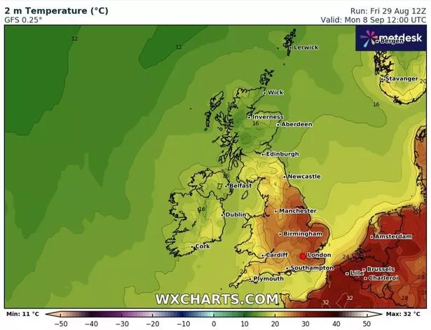 A weather map for September 8