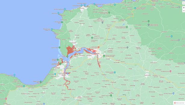 Areas of Devon could be at risk