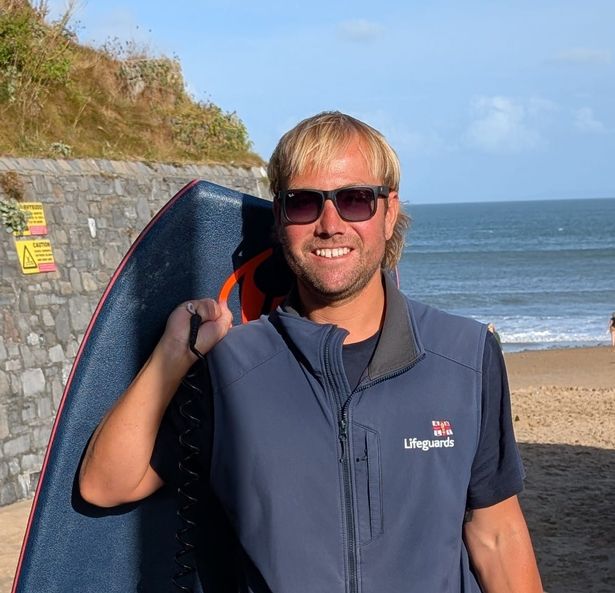 Blonde haired male lifeguard 