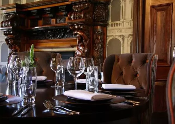 A dining table at Thornton Hall, Merseyside