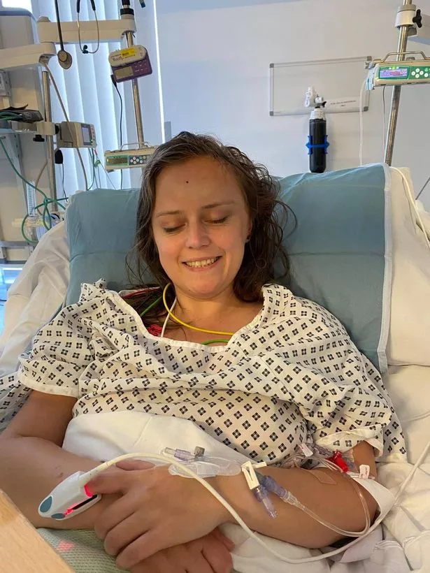 Kim Wilson in hospital after her surgery