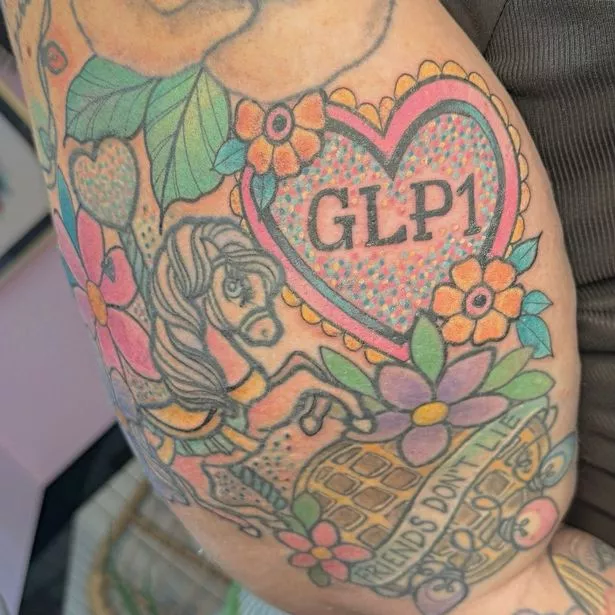 Tattoo of GLP-1 in a heart