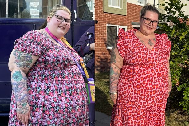 Woman weight loss before and after