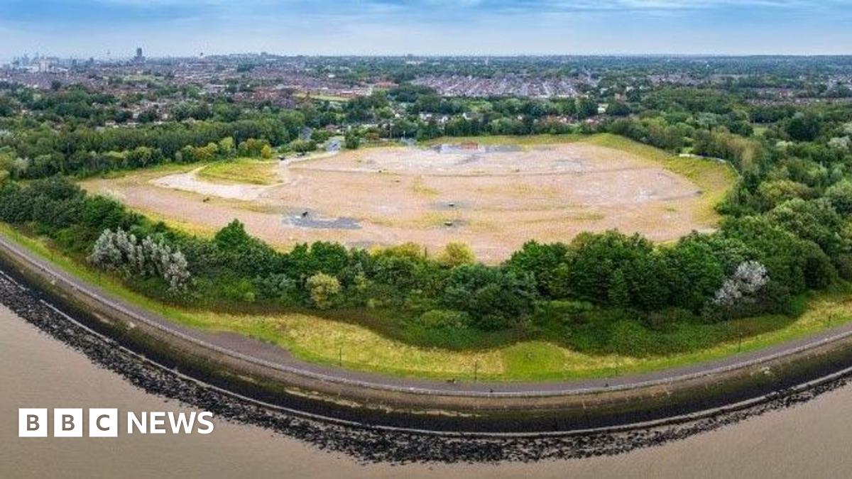 An aerial photograph of the Festival Garden site in Otterspool, south Liverpool.