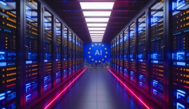 Illustration of the European Union's $30 billion investment initiative in AI data centers.