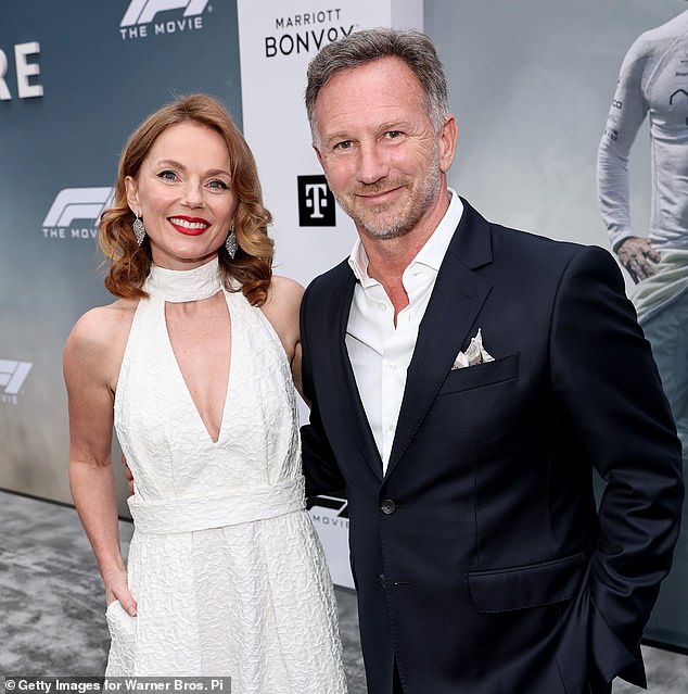 Horner (pictured with wife and former Spice Girl Geri Halliwell in June) was sacked as Red Bull's team principal after the British Grand Prix last month