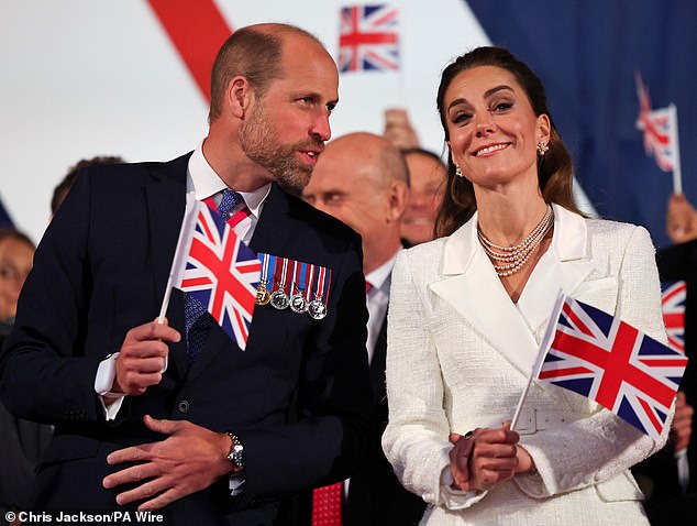 William and Kate during VE Day celebrations. Their friends have previously been quite candid about Meghan