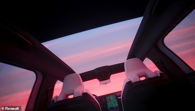 The new Renault Scenic even has a 'solarbay' panoramic roof that darkens and lightens on voice controlled demand