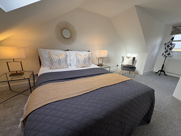 The owner hired a team to jazz up her home - including dressing the furniture and incorporating accessories such as rugs, mirrors and stylish artwork