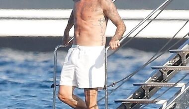 David Beckham ditched his tight white underwear during a luxury yacht trip with the Ramsays on holiday in the south of France on Wednesday