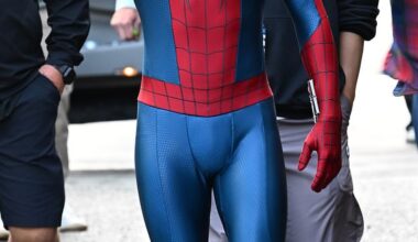 Tom Holland, 29, was all smiles on the set of the new Spider-Man film in Glasgow on Sunday, after he finally addressed speculation he could be the next James Bond