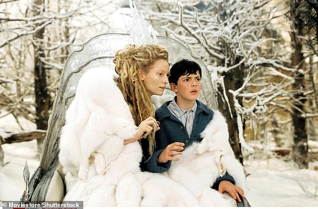 Known for their role in The Chronicles of Narnia (pictured) Tilda appeared fully engaged during the emotional 60-minute performance, which left some fans in tears