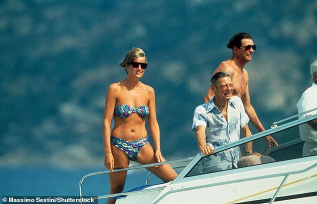 Diana on holiday in 1991 on what was dubbed her and Charles' 'second honeymoon'