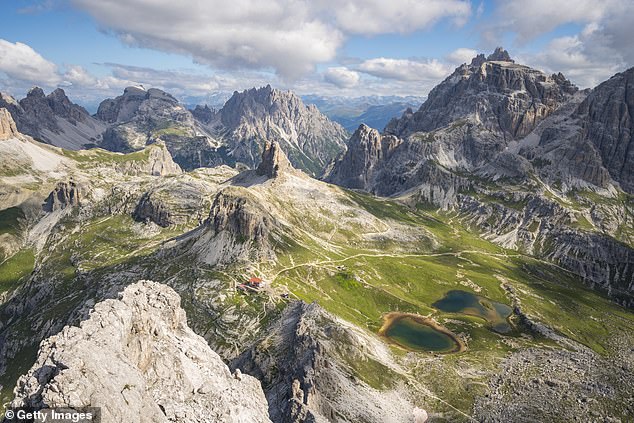 The 60-year-old found himself in danger as he came across an avalanche on a mountain path near the San Vito di Cadore in the Belluno area of the Dolomites