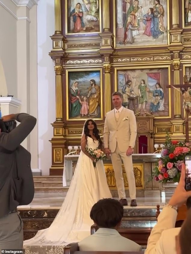 The happy couple on their big day
