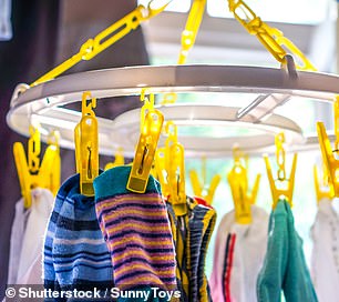 To preserve the longevity of your socks, the clothes washing expert recommended hanging socks out to air dry