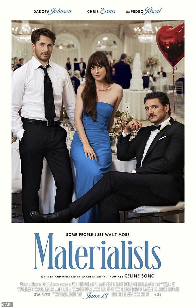 Romantic comedy Materialists stars Dakota Johnson as a matchmaker in the enviable position of having to choose between leading men Chris Evans and Pedro Pascal