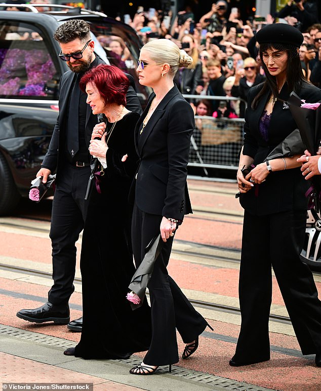 Ozzy and Sharon Osbourne's son Jack supported his mother and two sisters Kelly and Aimee at his emotional funeral procession in Birmingham last week