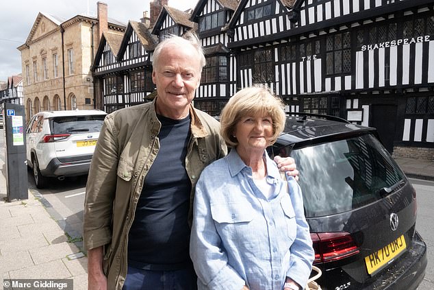 Roy and Sue McMaster standing in front of the vacant Mercure Shakespeare Hotel as they tell of how stores are struggling to stay up. The hotel is said to have changed hands with renovation works having begun