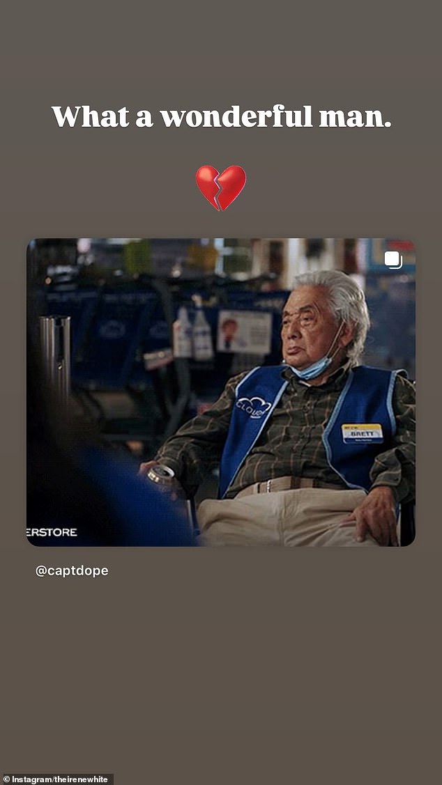 Superstore cast member Irene White also posted this Instagram Story in memory of Jon