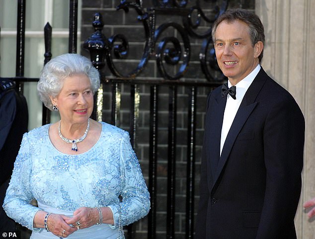 The Queen and Tony Blair are pictured outside 10 Downing Street in 2002.Tony Blair was the Prime Minister from 1997 to 2007