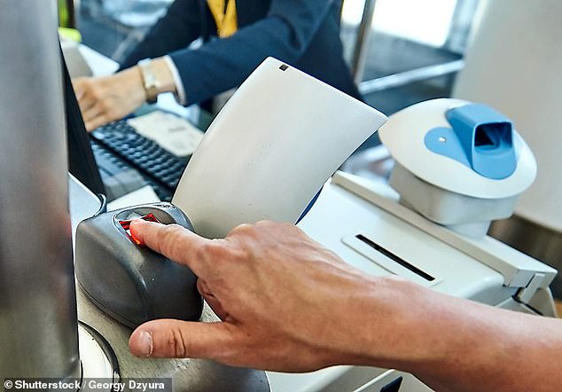 A digital system for arrivals into the European Union will come into force from October 12. Pictured: Biometric control in airport
