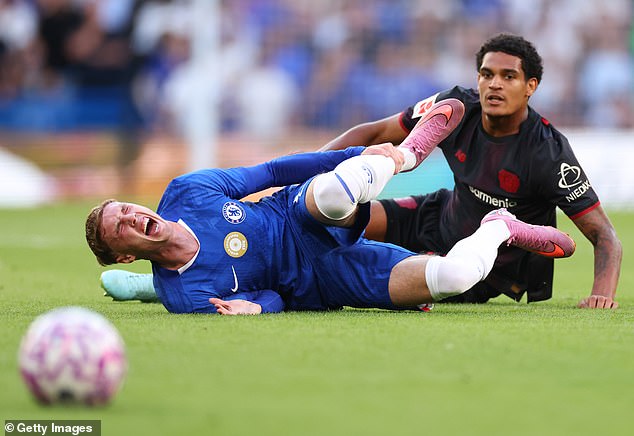 Jarell Quansah went in heavy on the midfielder as the Blues won 2-0 at Stamford Bridge