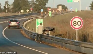 Four members of a British family died in a head-on crash in Portugal just hours after hiring a car at Faro Airport. Pictured: The crash scene