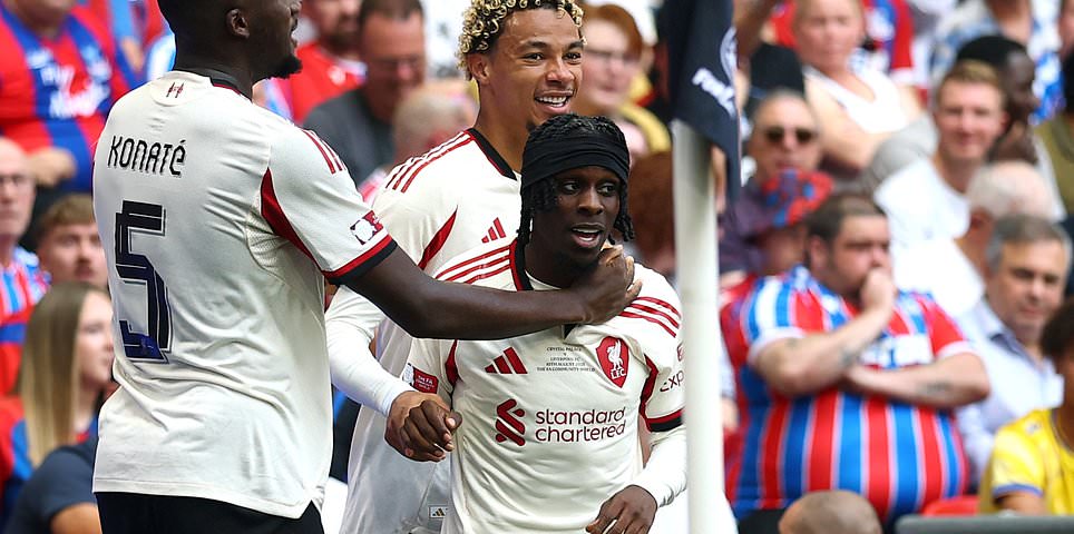 Crystal Palace vs Liverpool - FA Community Shield LIVE: Jeremie Frimpong scores stunner as Reds fans applaud the late Diogo Jota after fellow new star Hugo Ekitike scores within MINUTES of his Wembley debut