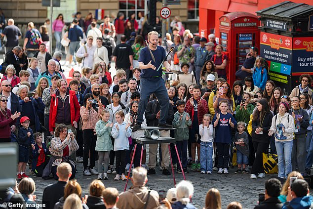 The Edinburgh Fringe is the world's largest performing arts festival. Pictured is a performer