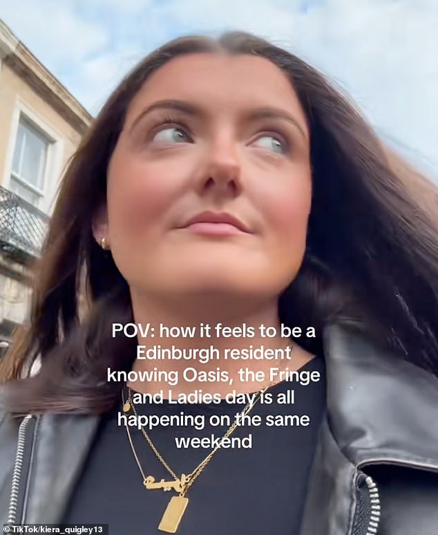 Edinburgh residents have posted videos on social media documenting the busy scenes in the city, as it is gripped by Oasis mania