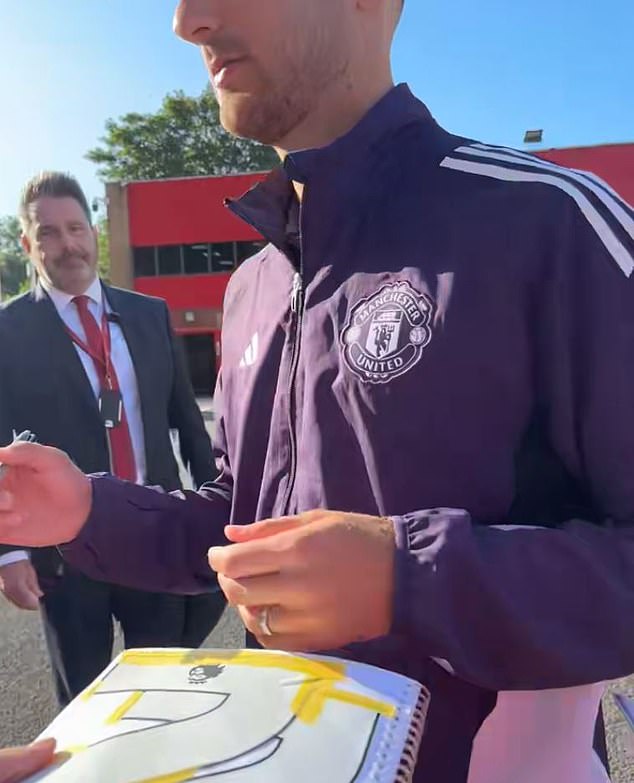 Dalot said that he wouldn't sign shirt numbers but was happy to sign other items