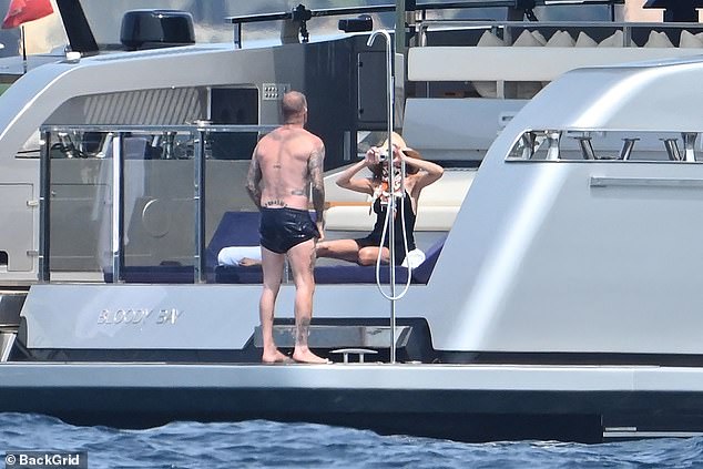 Undoubtedly feeling pangs for their son, the Beckhams were seen on their yacht with the rest of their clan last week
